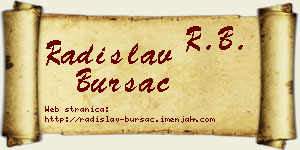 Radislav Bursać vizit kartica